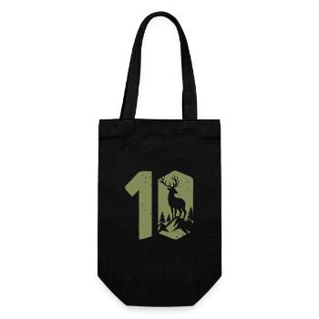 Jäger 10. Geburtstag Jagd 10 Jahre Zahl Hirsch - Geschenkbeutel für Flaschen - Schwarz - Vorne