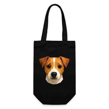 Süßer Jack Russell Terrier – Polygon Hundedesign - Geschenkbeutel für Flaschen - Schwarz - Vorne