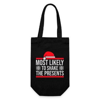 Most Likely to Shake the Presents Christmas Fun - Gift Bag for Bottles - black - Front