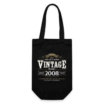 18th Birthday Vintage November Vintage 2008 - Gift Bag for Bottles - black - Front