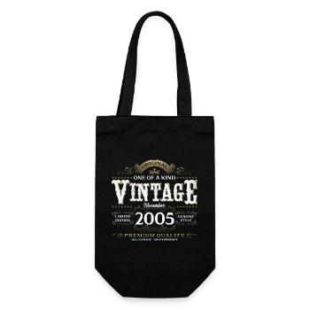 20th Birthday Vintage November Vintage 2005 - Gift Bag for Bottles - black - Front