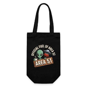 Lustige Area 51 Außerirdische UFO Kaffee Liebhaber - Geschenkbeutel für Flaschen - Schwarz - Vorne