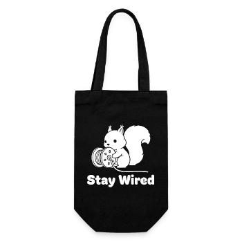 Stay Wired Squirrel - Gift Bag for Bottles - black - Front