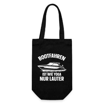 Bootfahren Ist wie Yoga - nur lauter - Geschenkbeutel für Flaschen - Schwarz - Vorne