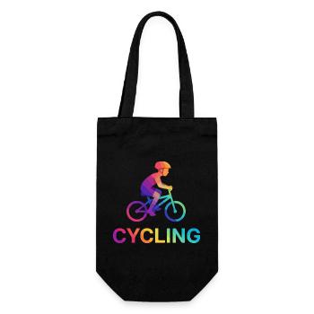 Vibrant Gradient Cyclist Kid Child - Gift Bag for Bottles - black - Front