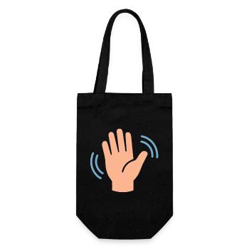 Waving Hand Icon Graphic - Gift Bag for Bottles - black - Front