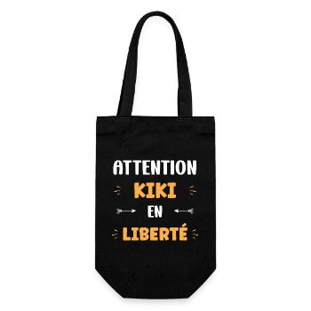 Achtung Kiki in der Freiheit - Geschenkbeutel für Flaschen - Schwarz - Vorne