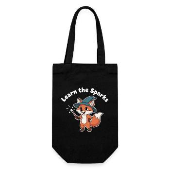 Fuchs-Zauberlehrling Funkenwissen - Geschenkbeutel für Flaschen - Schwarz - Vorne