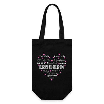 Kindergarten teacher Herz - Gift Bag for Bottles - black - Front
