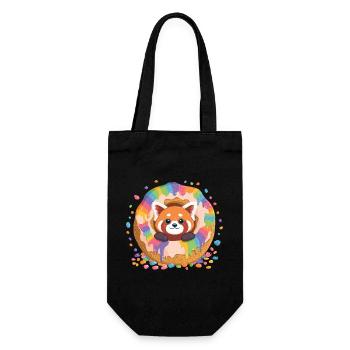 Donut Panda Regenbogen - Geschenkbeutel für Flaschen - Schwarz - Vorne