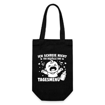 Ich schreie nicht ich bestelle das Tagesmenü - Geschenkbeutel für Flaschen - Schwarz - Vorne
