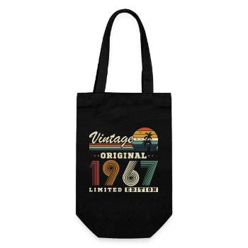 Originaler Vintage-Retro-Geburtstag von 1967 - Geschenkbeutel für Flaschen - Schwarz - Vorne
