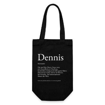 Dennis Dictionary Explanation First name Dennis - Gift Bag for Bottles - black - Front
