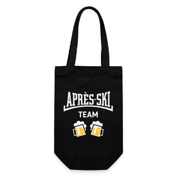 Après-Ski Team (Bier Apres Ski Konkav / NEG 2C) - Geschenkbeutel für Flaschen - Schwarz - Vorne