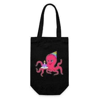 Gâteau d’anniversaire pieuvre - Sac à bouteille - noir - Devant