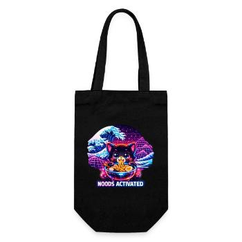 Ramen Nouilles, Amoureux des Chats, Kats Kawaii Rétro - Sac à bouteille - noir - Devant