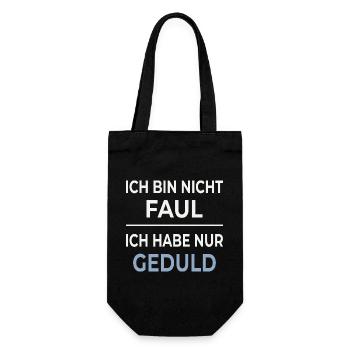Patience is not laziness - Gift Bag for Bottles - black - Front