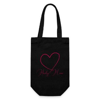 Logo de la police Husky Mom Heart - Sac à bouteille - noir - Devant