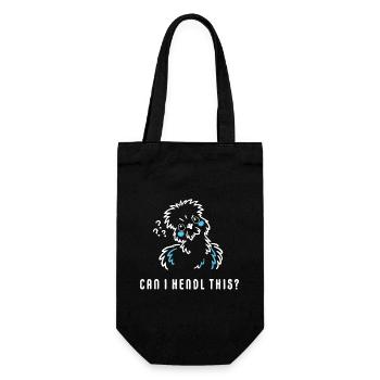 Can I hendl this? – Funny Chicken Saying - Gift Bag for Bottles - black - Front