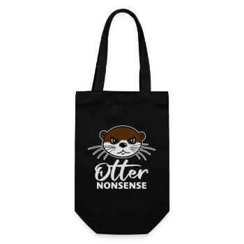 Otter Nonsense Lustig Wortspiel Otter Liebe Spruch - Geschenkbeutel für Flaschen - Schwarz - Vorne