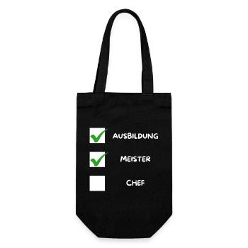 Meister Checkliste - Geschenkbeutel für Flaschen - Schwarz - Vorne
