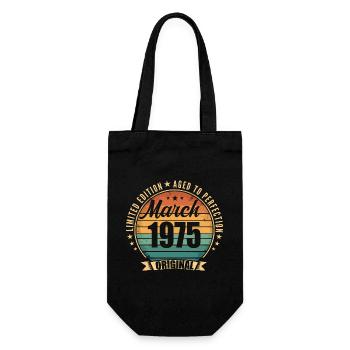 Vintage 1975 March 1975 - Gift Bag for Bottles - black - Front