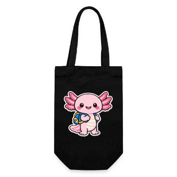 Cuddly axolotl - Gift Bag for Bottles - black - Front