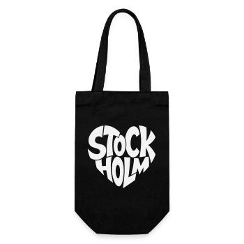 Stockholm Sweden Typography - Gift Bag for Bottles - black - Front