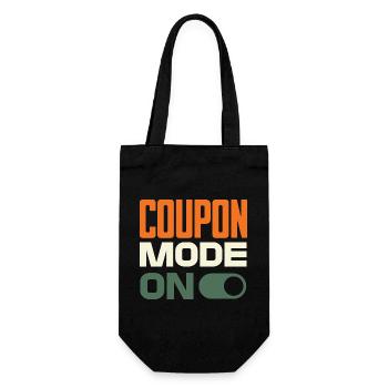 Coupon Mode On – Schnäppchenjäger Retro Design - Geschenkbeutel für Flaschen - Schwarz - Vorne