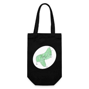 Minimalist Abstract Green Bird - Gift Bag for Bottles - black - Front