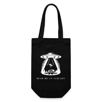 Beam Me Up Schon weiße Ausgabe - Geschenkbeutel für Flaschen - Schwarz - Vorne