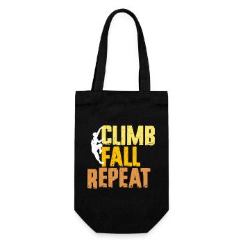 Indoor Klettern Indoorklettern Climb Fall Repeat - Geschenkbeutel für Flaschen - Schwarz - Vorne