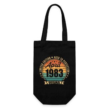 Cadeau d’anniversaire rétro vintage de Avril 1983 - Sac à bouteille - noir - Devant