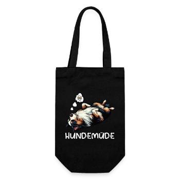 Hundemüde Australian Shepherd Aussie Aussiehalter - Geschenkbeutel für Flaschen - Schwarz - Vorne