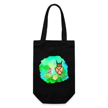 Souris et Hibou Chercheur Stellaire - Sac à bouteille - noir - Devant