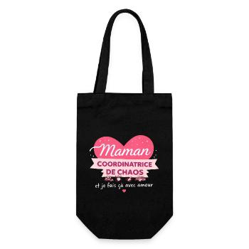 Maman coordinatrice de chaos humour - Sac à bouteille - noir - Devant