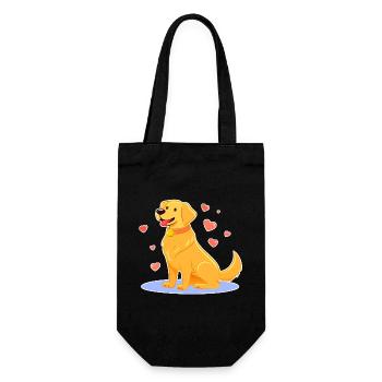 Mignon Golden Retriever (bande dessinée) - Sac à bouteille - noir - Devant