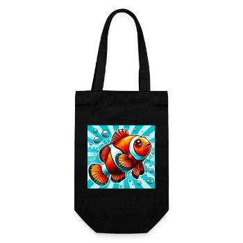 Clownfisch - Geschenkbeutel für Flaschen - Schwarz - Vorne