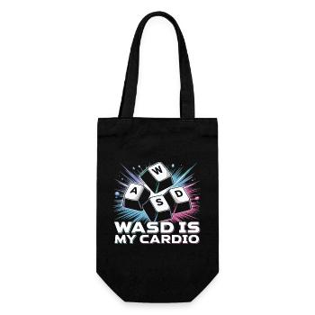 Funny Gaming Keyboard WASD My Cardio Gamer - Gift Bag for Bottles - black - Front