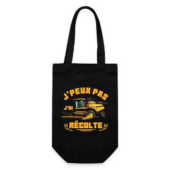 J'peux pas j'ai récolte, humour agriculteur - Sac à bouteille - noir - Devant