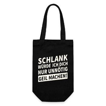 Schlank Würde Ich Dich Nur Unnötig Lustiges - Geschenkbeutel für Flaschen - Schwarz - Vorne