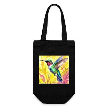 Kolibri - Geschenkbeutel für Flaschen - Schwarz - Vorne