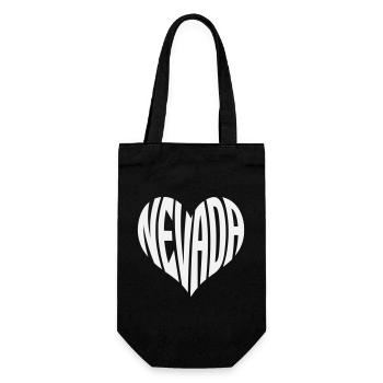 Nevada Heart Typography - Gift Bag for Bottles - black - Front