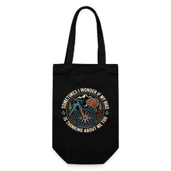 Mountainbike Bike Mountainbiker Spruch - Geschenkbeutel für Flaschen - Schwarz - Vorne