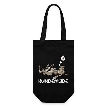 Hundemüde Weimaraner Weimaranerhalter Silbergeist - Geschenkbeutel für Flaschen - Schwarz - Vorne