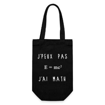 J'peux Pas J'ai Math Blanc - Sac à bouteille - noir - Devant