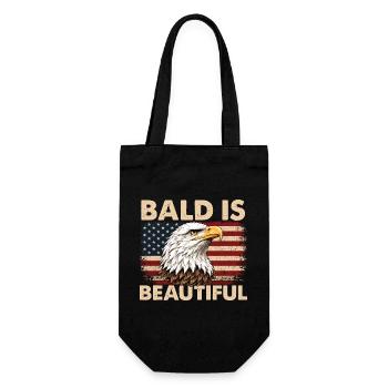Bald Is Beautiful Eagle Patriotic Humor - Gift Bag for Bottles - black - Front