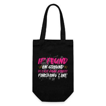 If found on ground Schlammlauf Mud Run Muddy Race - Geschenkbeutel für Flaschen - Schwarz - Vorne