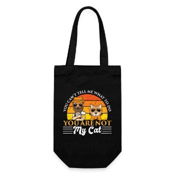 Katze Bier Vater Papa Katzenbesitzer - Geschenkbeutel für Flaschen - Schwarz - Vorne