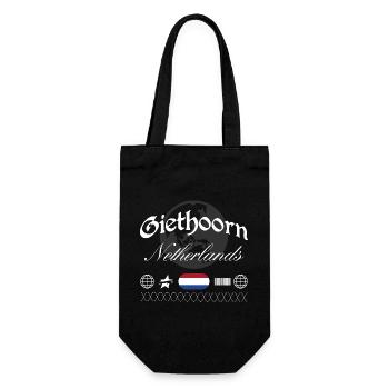 Giethoorn Niederlande Streetwear Reise Souvenir - Geschenkbeutel für Flaschen - Schwarz - Vorne